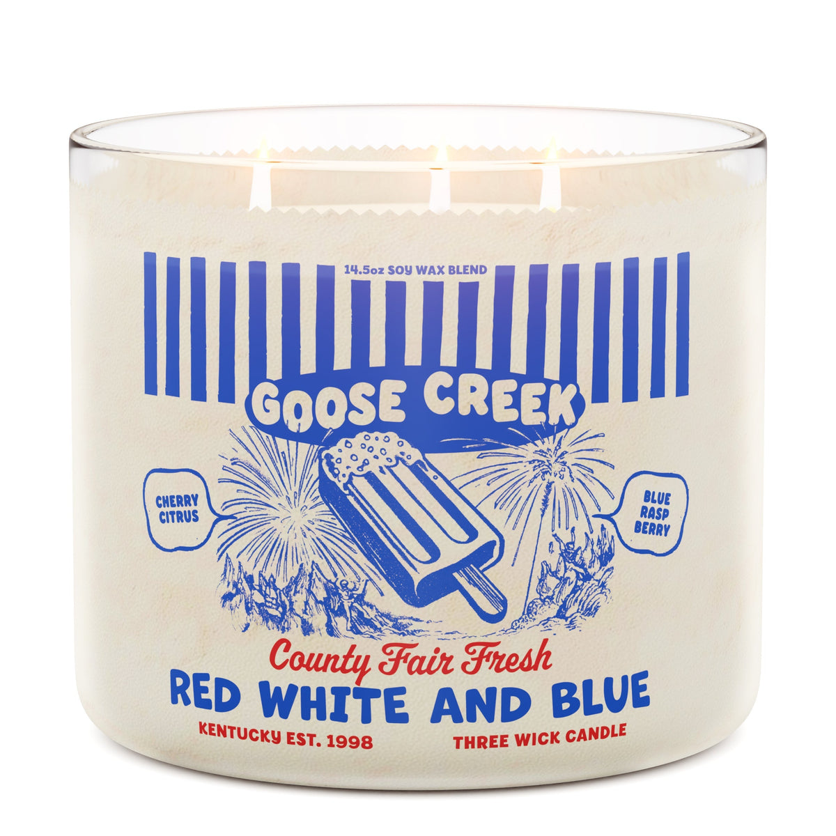 Red, White & Blue 3-Wick Candle